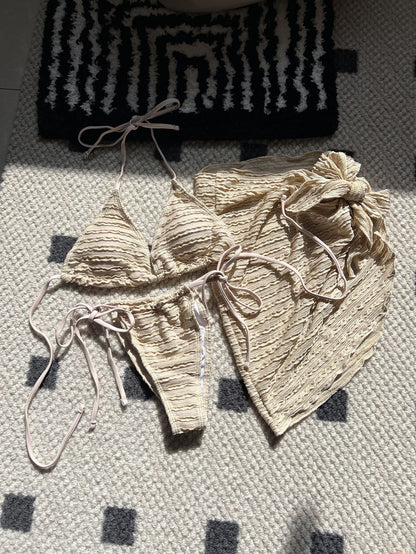 Womens Three Piece Swimwear Set | Bikini Top Bottom Matching Cover Up | noémi