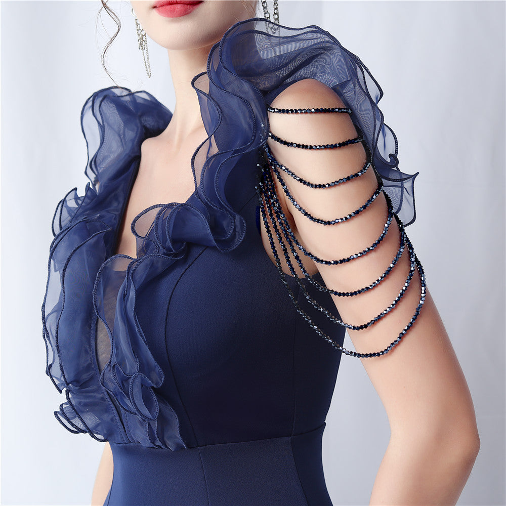 Womens Long Luxe Organza Satin Dress | noémi