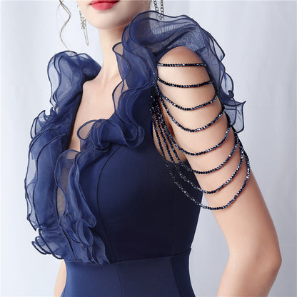 Womens Long Luxe Organza Satin Dress | noémi