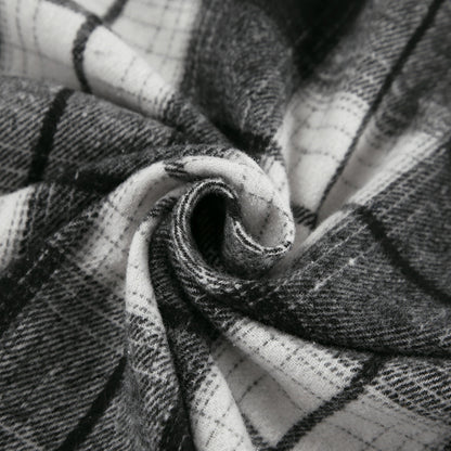 Retro Classic Plaid Shirt | Black White Checkered Long Sleeve Top for Women | noémi