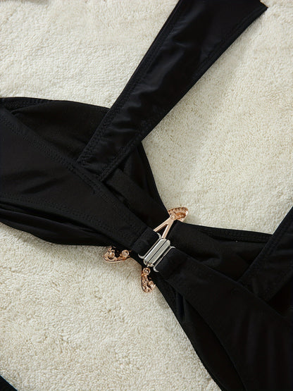 Low Waist Bikini Swimsuit with Starfish Metal Detail and Suspender Straps | noémi