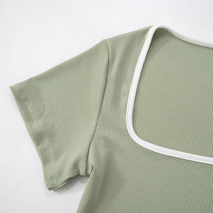 Womens Crop Top Low Waist Flared Pants Set | noémi