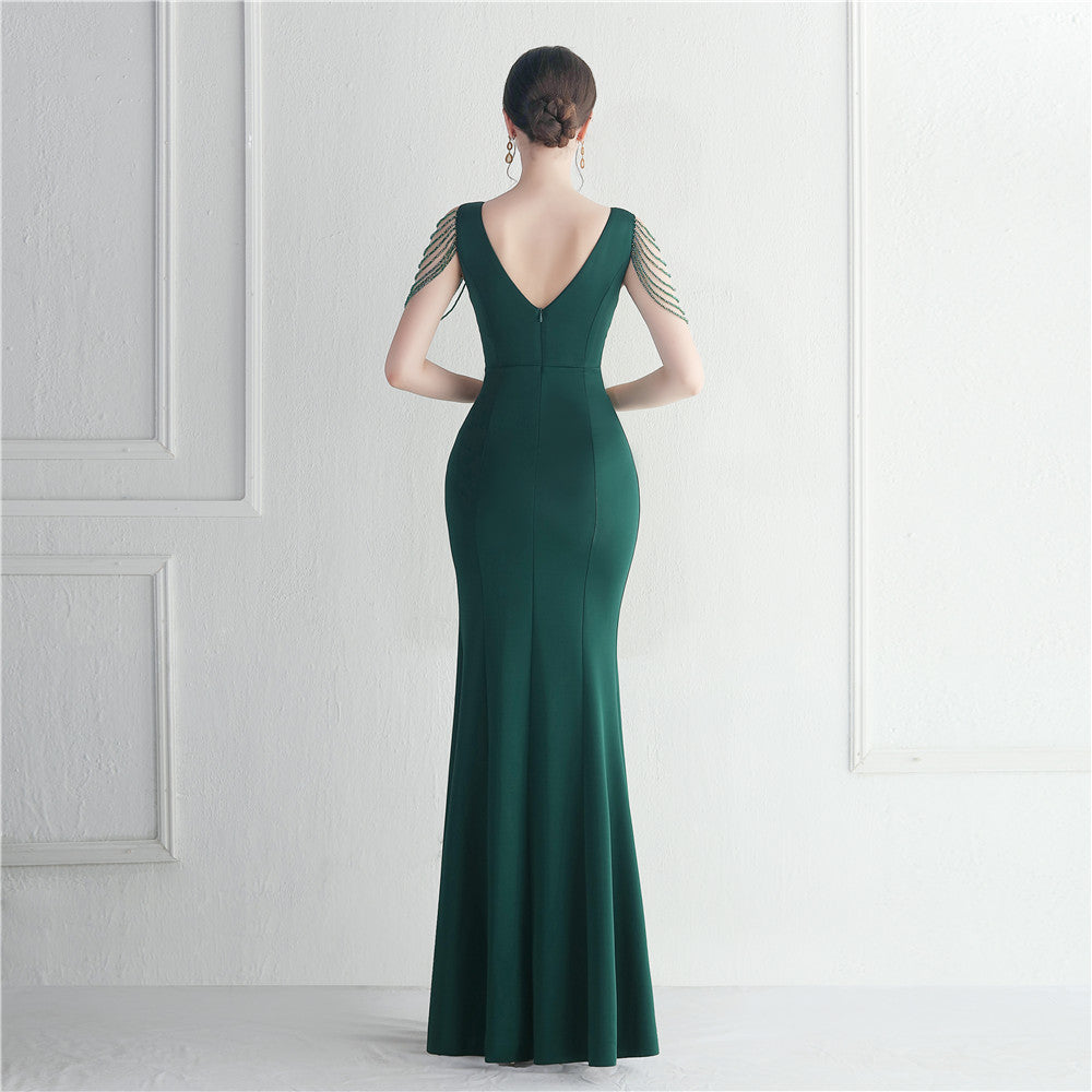 Rhinestone Beaded Gown | Long Dress | noémi