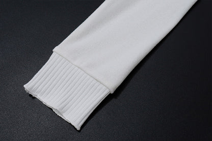 White Off Shoulder Ribbed Knit Top | Long Sleeve Crop Sweater | noémi