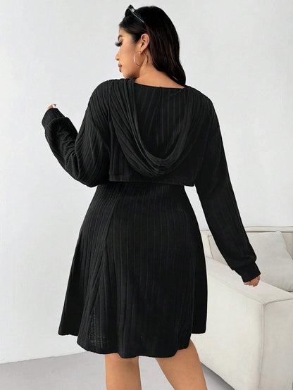 Ribbed Knit Long Sleeve Mini Dress with Keyhole Detail | noémi