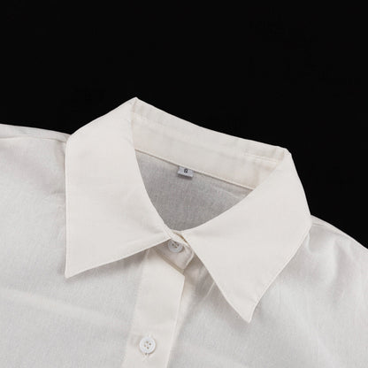 Women’s TwoPiece Set | Collared Long Sleeve Shirt & Double Layer LaceUp ALine Skirt | noémi