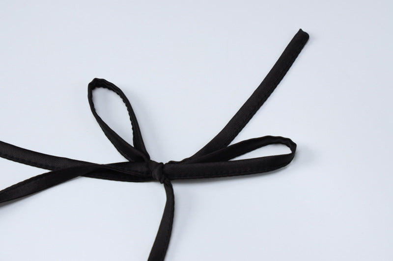 Womens Solid Color Lace Up Backless High Waist Dress | noémi