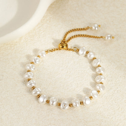 Baroque Pearl Bracelet & Earrings Set | Stainless Steel Jewelry | noémi