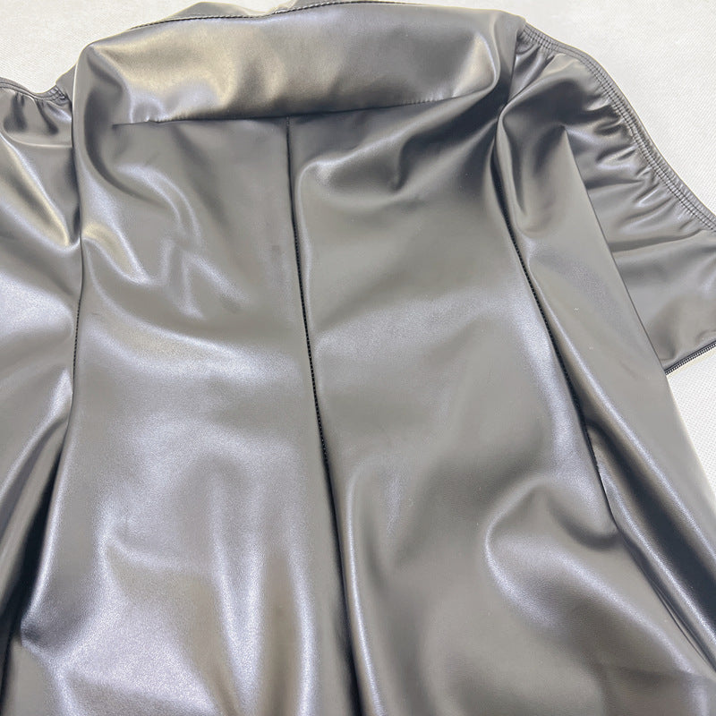 Womens Faux Leather Strapless Sheath Mini Dress | noémi