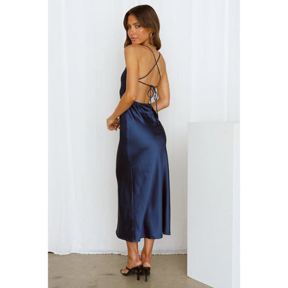 Back Lace Up Slim Fit Mid Length Dress For Women | noémi