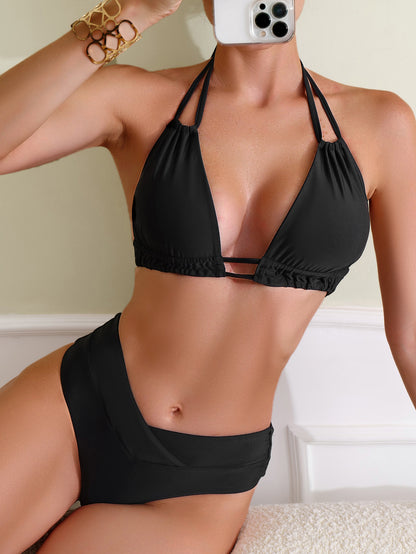 Solid Color Backless Tie Bikini Two Piece Swimsuit for Women | noémi