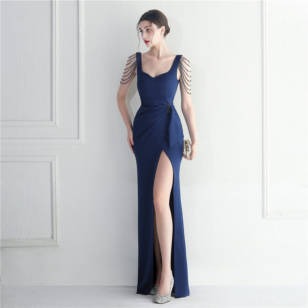 Beaded Craft Gown | Long Slit Dress | noémi