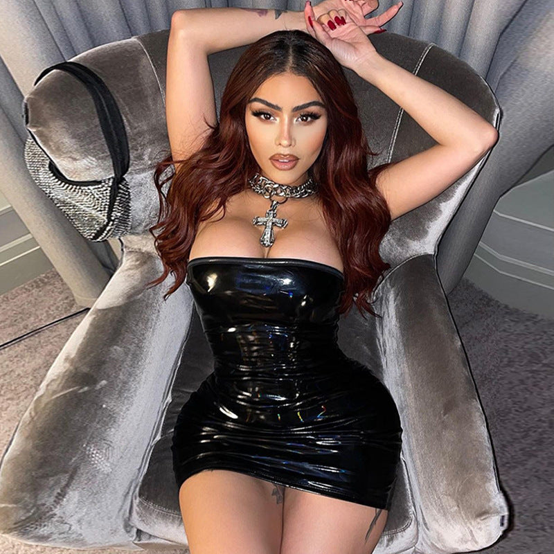 Shiny Bodice | Horizontal Bra Top | Slim Fit Dress | noémi