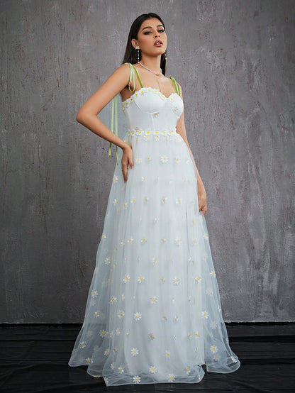 Tube Top Dress | Slim Fit Side Slit Floral Detail | noémi