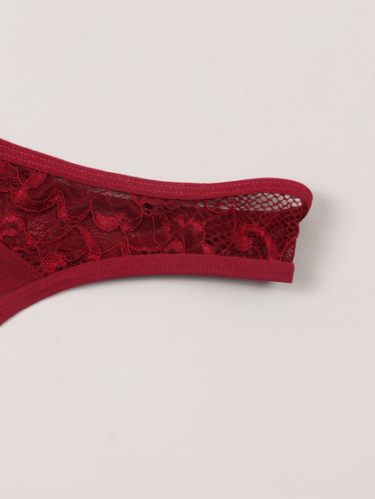 Lace Trim TShaped Panties with Transparent Details and Cotton Crotch Comfort | noémi