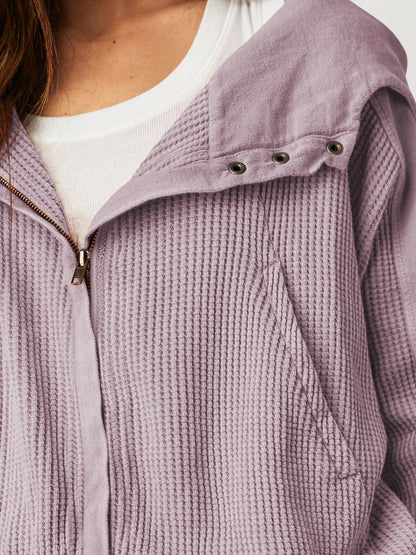 Patchwork Hoodie for Women | Long Sleeve Zipper Sweatshirt | noémi