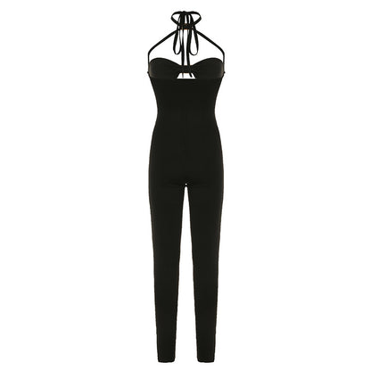 Metal Tube Stitching Hollow Out Cutout Jumpsuit | Tight Skinny One Piece Trousers | noémi