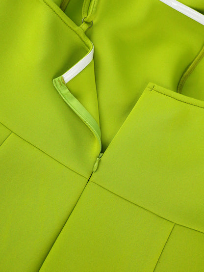 Solid Color Sling Dress with Layered Skirt | High Waist Slim Fit | noémi