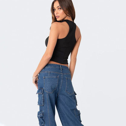 Womens Choker Tube Top | Ruched Front | Open Tie Waist | noémi