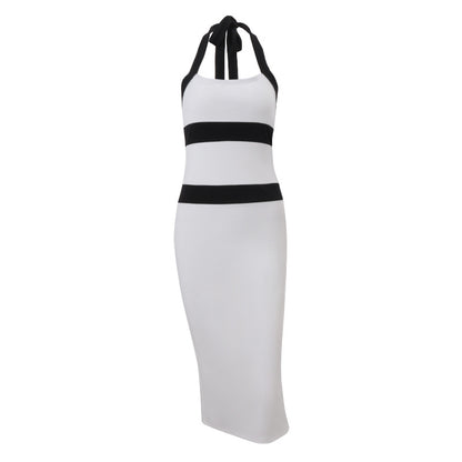 Summer Halter Dress | Slim Fit Color Block Sheath for Women | noémi