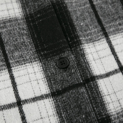 Retro Classic Plaid Shirt | Black White Checkered Long Sleeve Top for Women | noémi