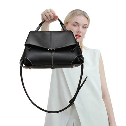 Textured Brown Shoulder Tote – Light Luxury French-Style Handbag | noémi