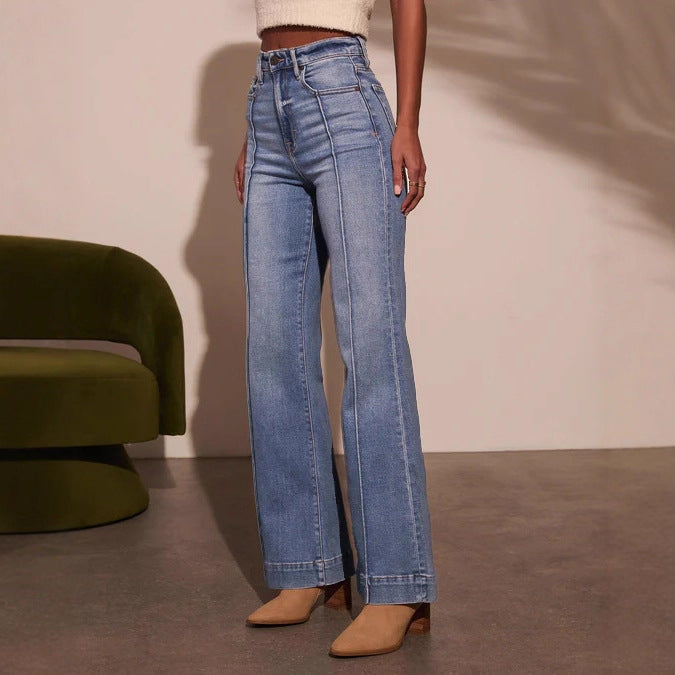 Women’s Classic Solid Straight Leg Jeans | High Waist | noémi