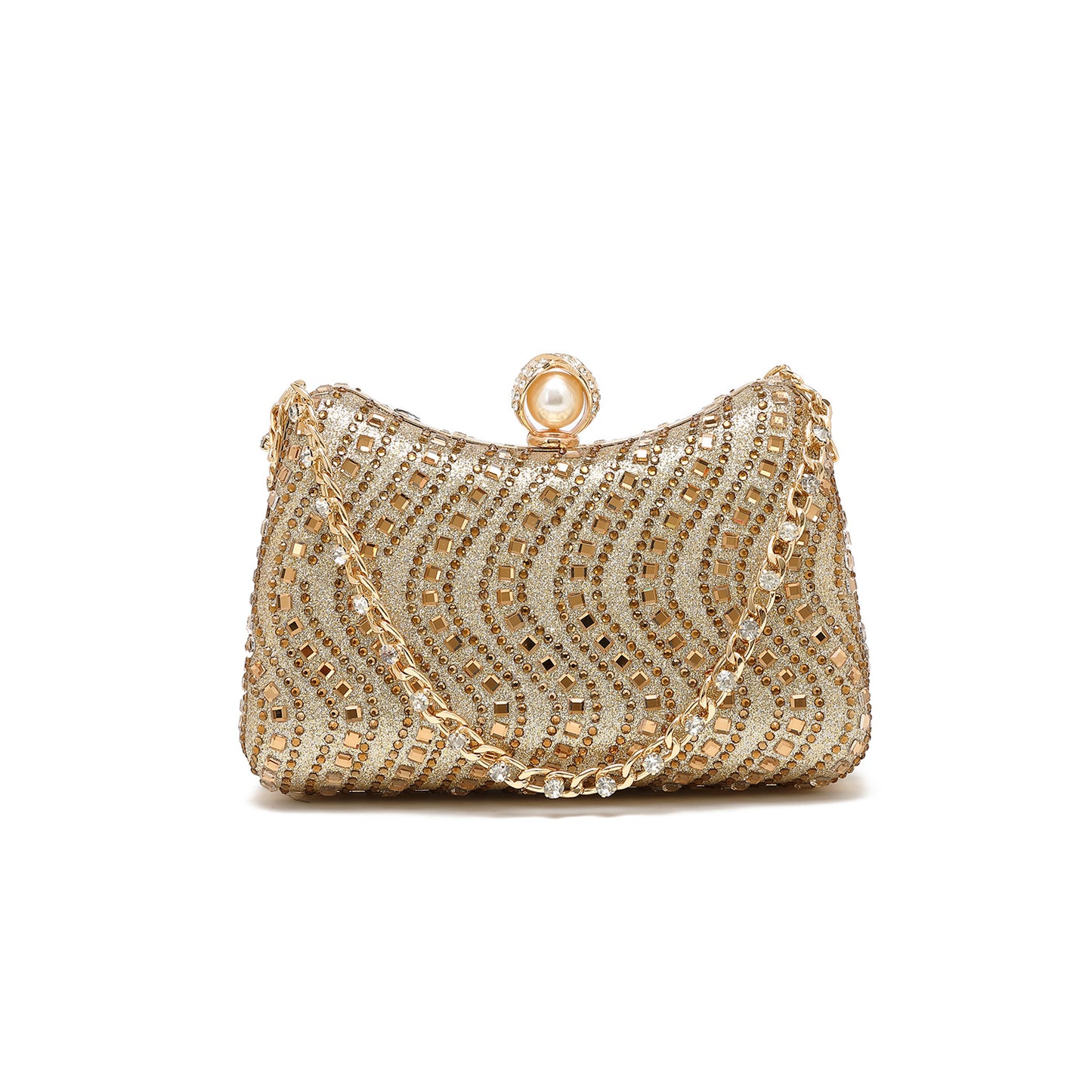 Gold Rhinestone Evening Bag | Sparkly Mini Purse for Parties, Weddings & Events | noémi