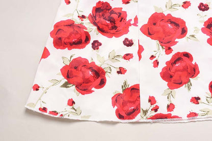 Halter Backless A Line Mini Dress | Rose Print High Waist Slim Fit | noémi