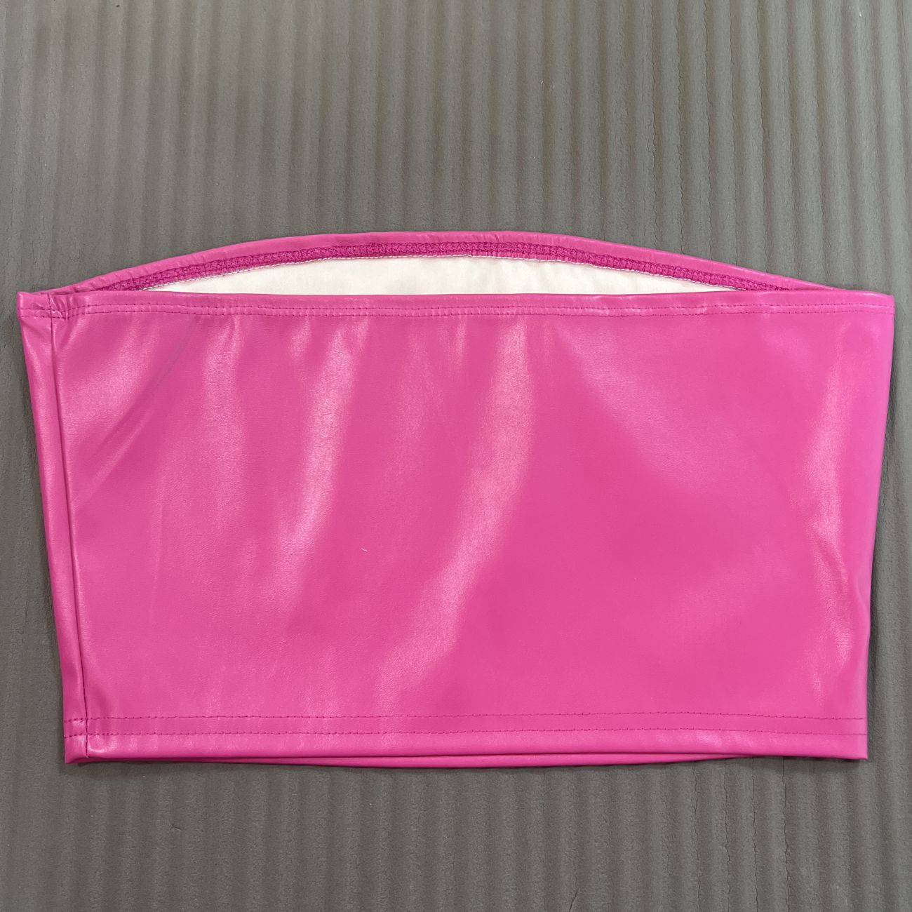 Womens Printed Faux Leather Bandeau Top | Off Shoulder Strapless Vest | noémi