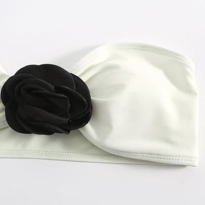 Rose Tone Mesh Maxi Dress Bikini Three Piece Swim Set | noémi