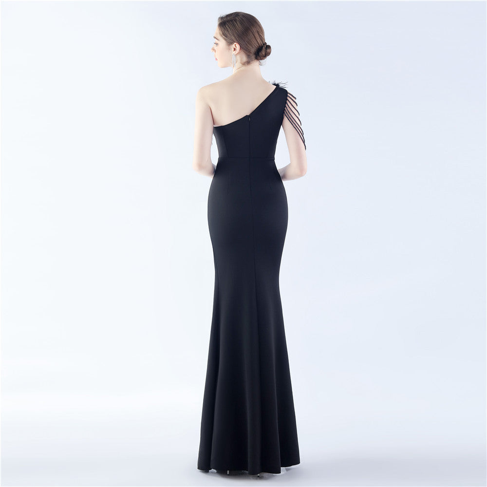 Beaded Ostrich Feather Dress | noémi