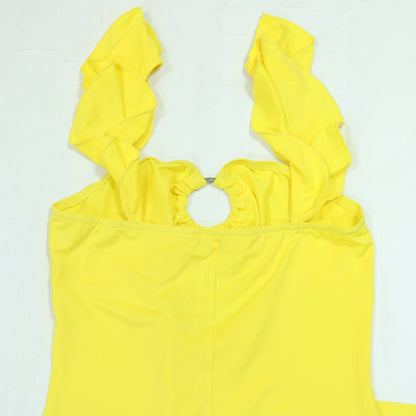 Yellow Cutout Camisole Dress with High Slit | Maxi Dress for Women | noémi