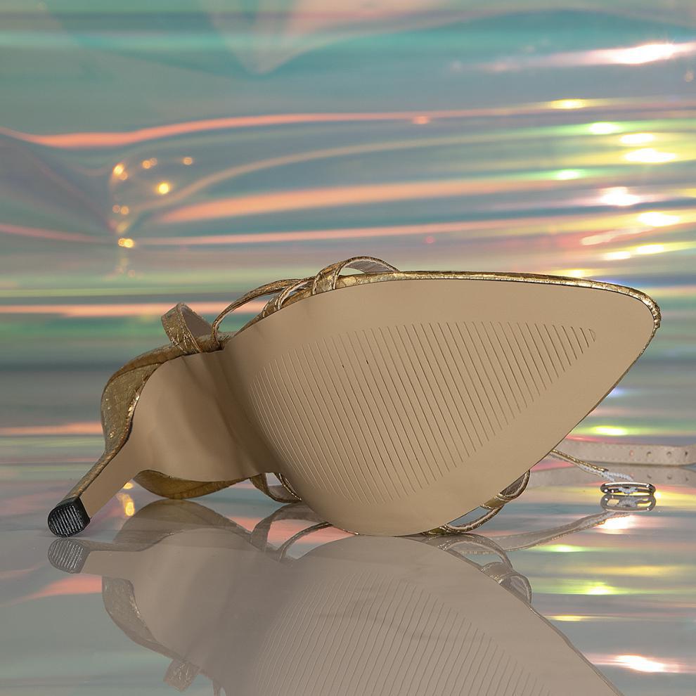 Rhinestone Buckle High Heels | Pointed Toe Open Sandals, Jeweled Stiletto Heels | noémi