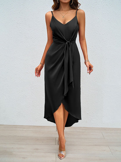 V Neck Backless Slit Maxi Dress | noémi