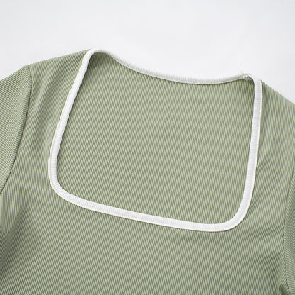 Womens Crop Top Low Waist Flared Pants Set | noémi