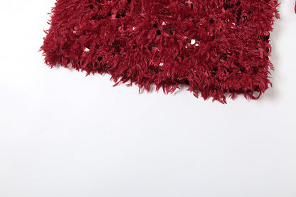 Backless Halter Dress with Bow Detail and Sequin Finish | noémi