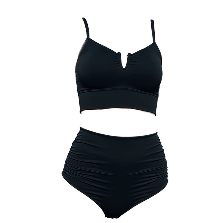 Solid Color Sling Split Swimsuit for Women Beach Bikini Set | noémi