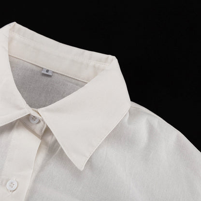 Women’s TwoPiece Set | Collared Long Sleeve Shirt & Double Layer LaceUp ALine Skirt | noémi