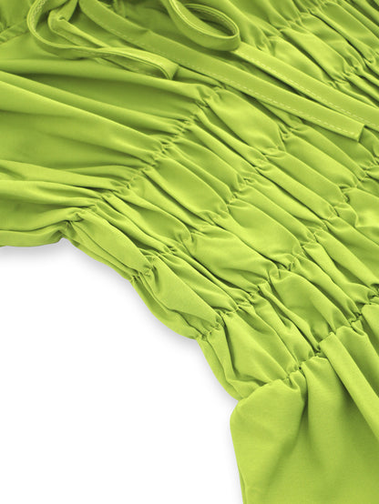 Womens Solid Color Waist Strap Fitted Dress | noémi