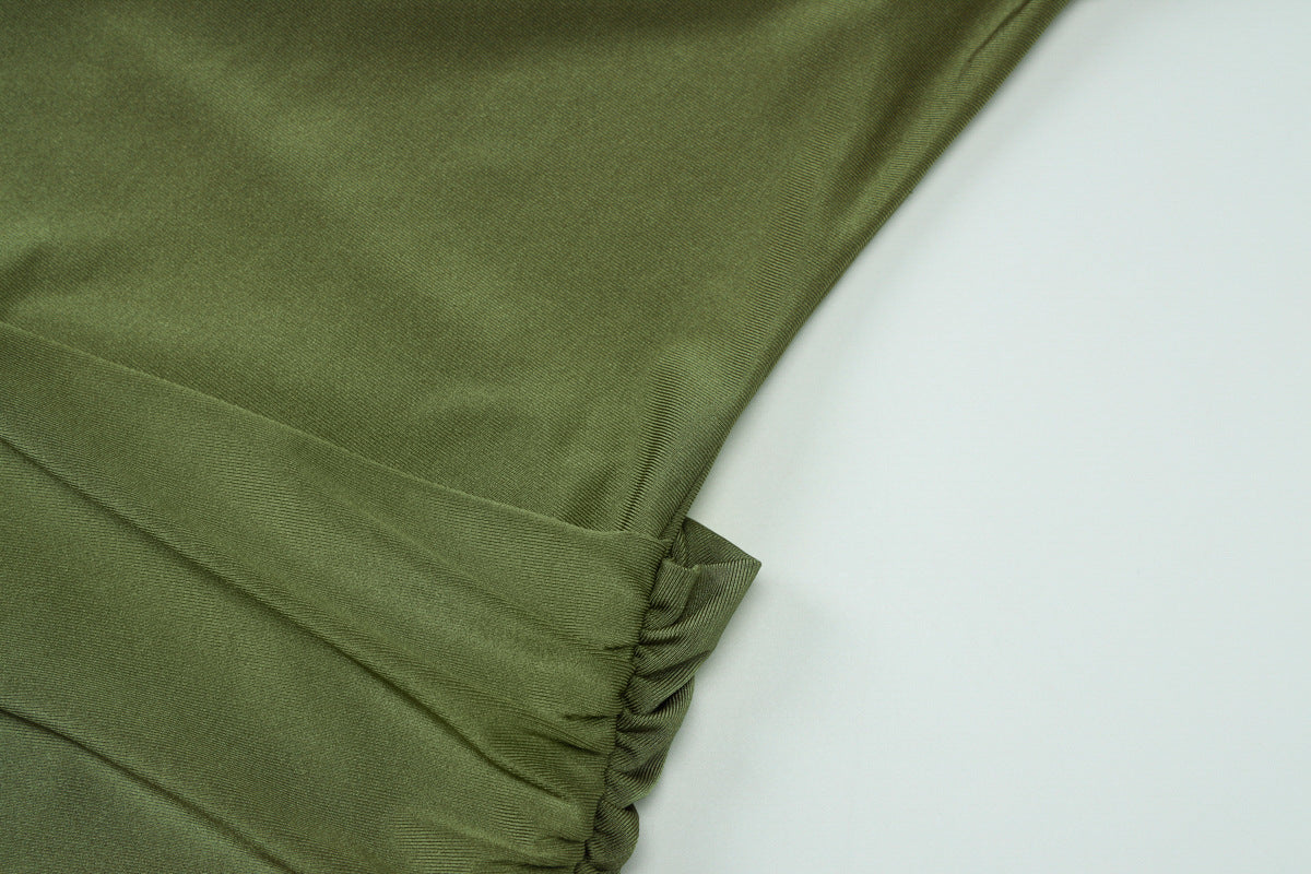 Womens Halter Bodycon Mini Dress | Sleeveless, Ruched Waist, Sheath Fit | noémi