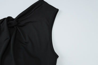 Pleated Sheath Dress with Lace Up Detail and Slim Fit Design | noémi