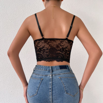 Lace Bralette Top | Eyelash Lace Crop Camisole | noémi