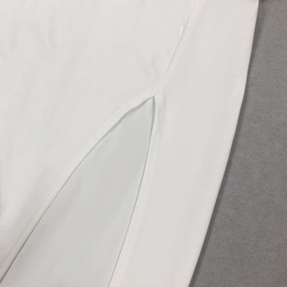 White Corset Gown | Pearl Strap Maxi Dress with High Slit | noémi