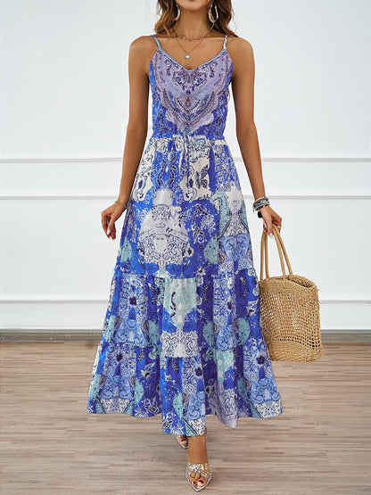 Womens Dress | Strap Backless Loose Fit with Print | noémi