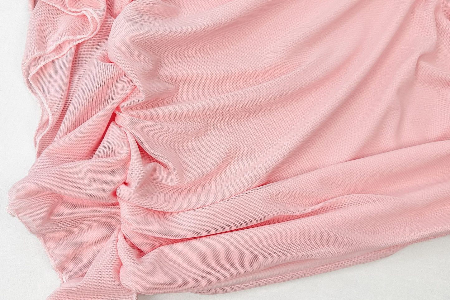 Halter Mini Dress | Ruched Mesh Bodycon in Blush Pink | noémi