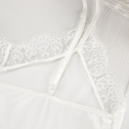 Womens Ice Silk Pajamas Set | Two Piece Cardigan Lace Up with Belt | noémi