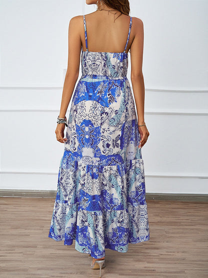 Womens Dress | Strap Backless Loose Fit with Print | noémi