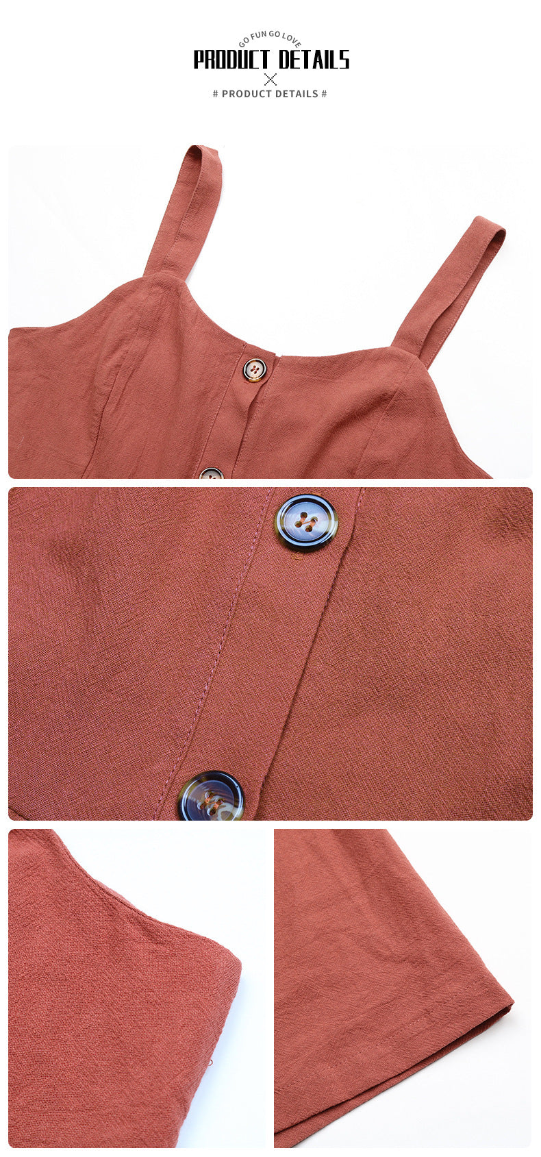 Cotton Linen Strap Button Down Cardigan Style Dress For Women | noémi