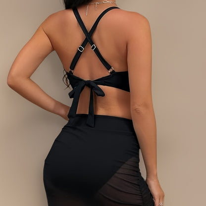 Women’s Back Cross Strap Halter Bikini Swimsuit | Two Piece Beachwear | noémi